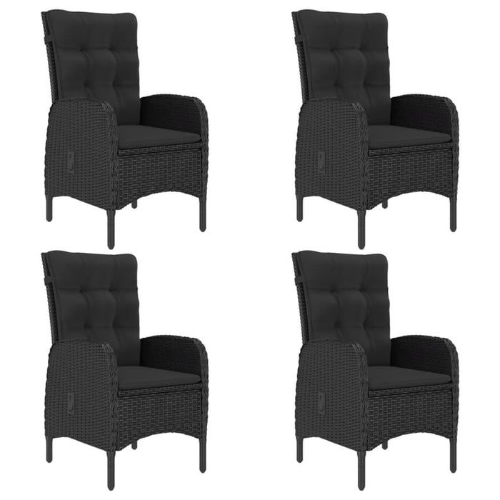Set mobilier grădină, 5 piese, negru, poliratan și lemn acacia WALTI