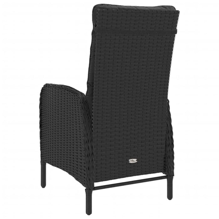 Set mobilier grădină, 5 piese, negru, poliratan și lemn acacia WALTI