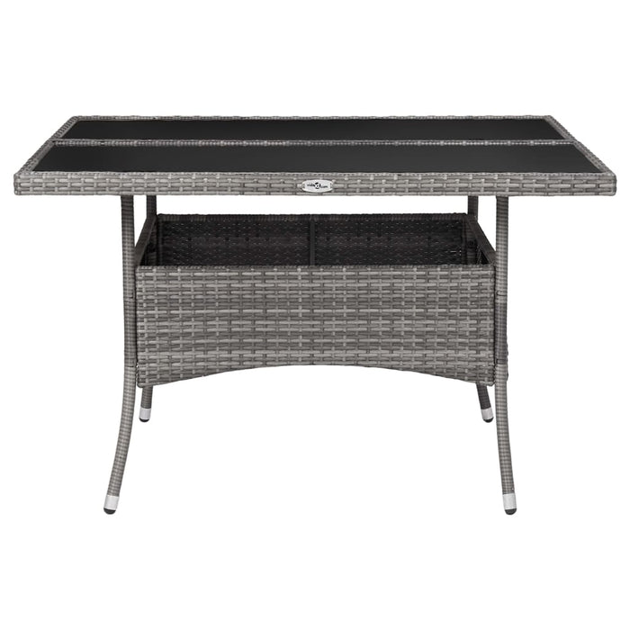Set mobilier grădină, 9 piese, gri, poliratan și sticlă - WALTI WALTI
