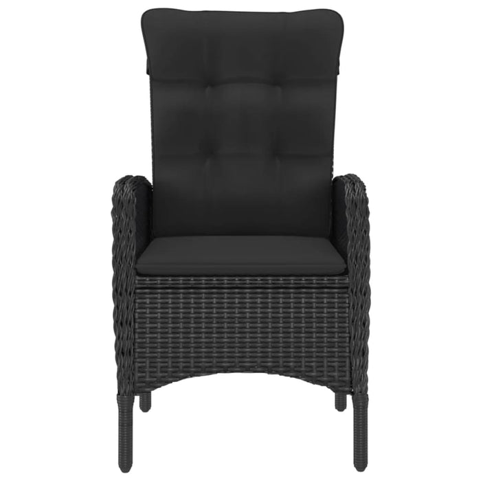 Set mobilier grădină, 9 piese, negru, poliratan, lemn acacia WALTI