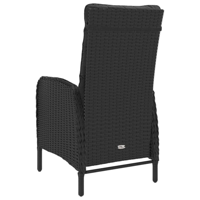 Set mobilier grădină, 9 piese, negru, poliratan, lemn acacia WALTI