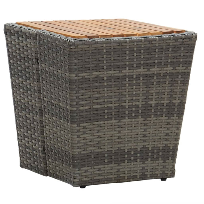 Set mobilier grădină, 3 piese, gri, poliratan și lemn acacia - WALTI WALTI
