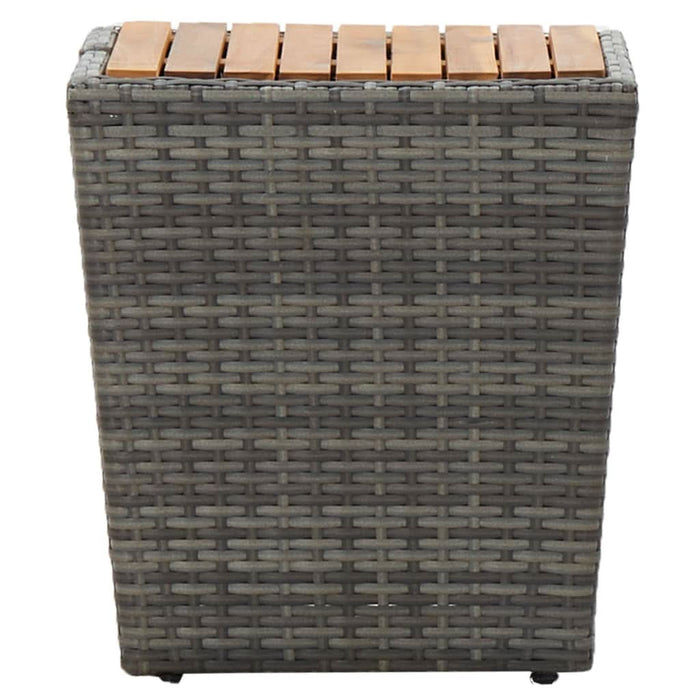 Set mobilier grădină, 3 piese, gri, poliratan și lemn acacia - WALTI WALTI