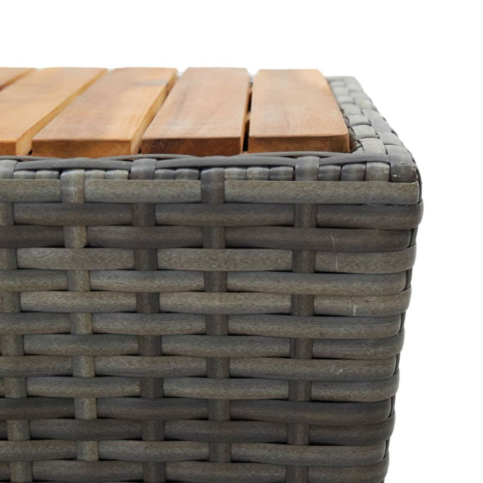 Set mobilier grădină, 3 piese, gri, poliratan și lemn acacia - WALTI WALTI