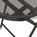 Set mobilier bistro grădină, 3 piese, negru, poliratan/sticlă - WALTI WALTI