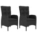 Set mobilier bistro grădină, 3 piese, negru, poliratan/sticlă - WALTI WALTI