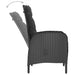Set mobilier bistro grădină, 3 piese, negru, poliratan/sticlă - WALTI WALTI