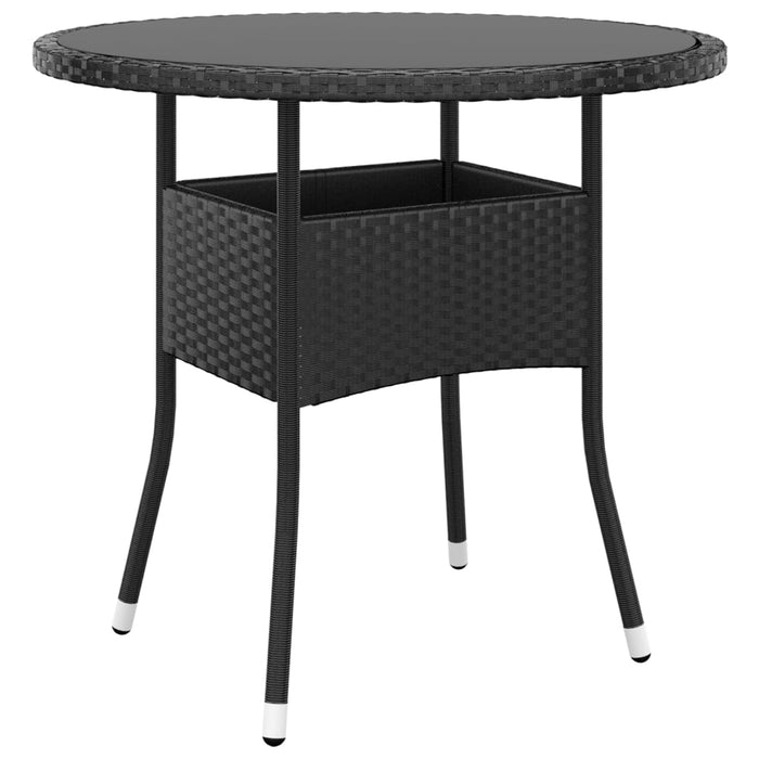 Set bistro de grădină, 3 piese, negru, poliratan - WALTI WALTI