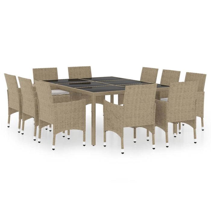 Set mobilier de grădină, 11 piese, bej, poliratan - WALTI WALTI