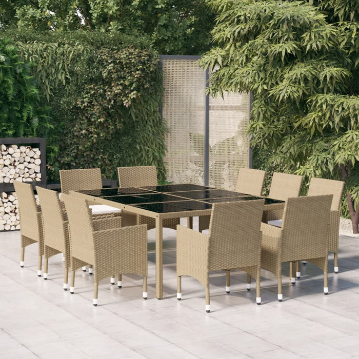 Set mobilier de grădină, 11 piese, bej, poliratan - WALTI WALTI