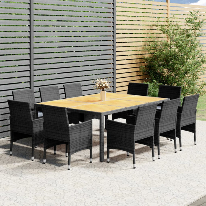 Set mobilier de grădină, 11 piese, gri, poliratan WALTI