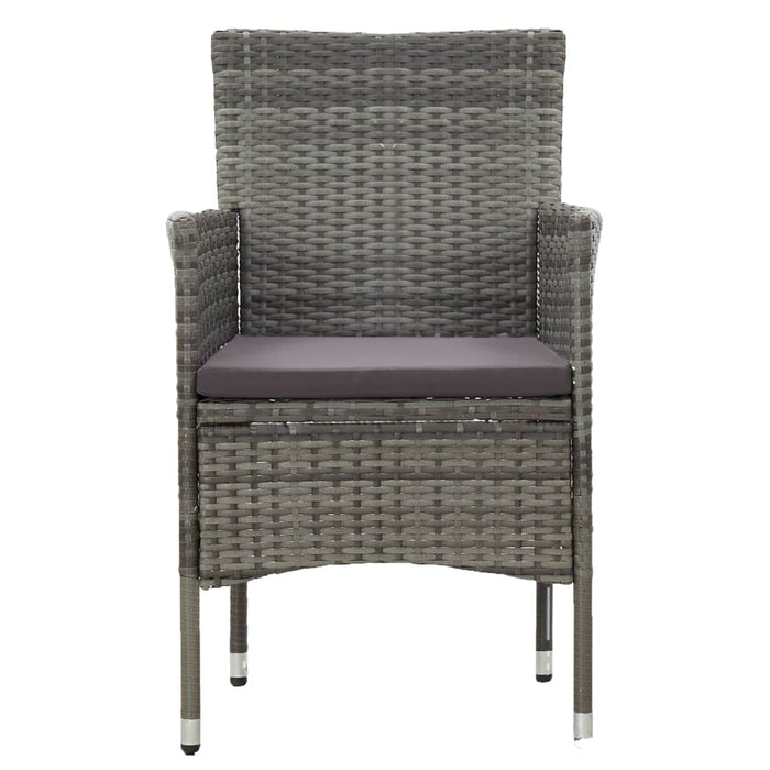 Set mobilier de grădină, 11 piese, gri, poliratan WALTI