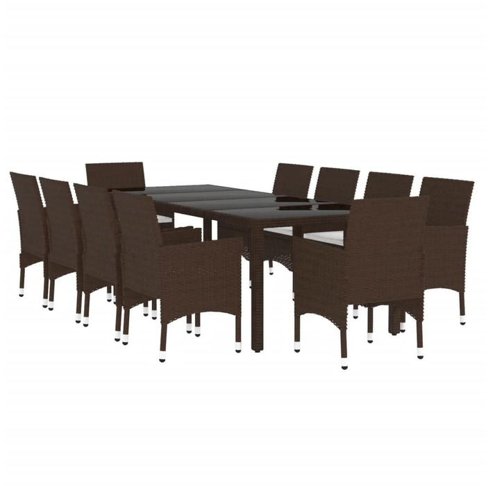 Set mobilier de grădină, 11 piese, maro, poliratan - WALTI WALTI