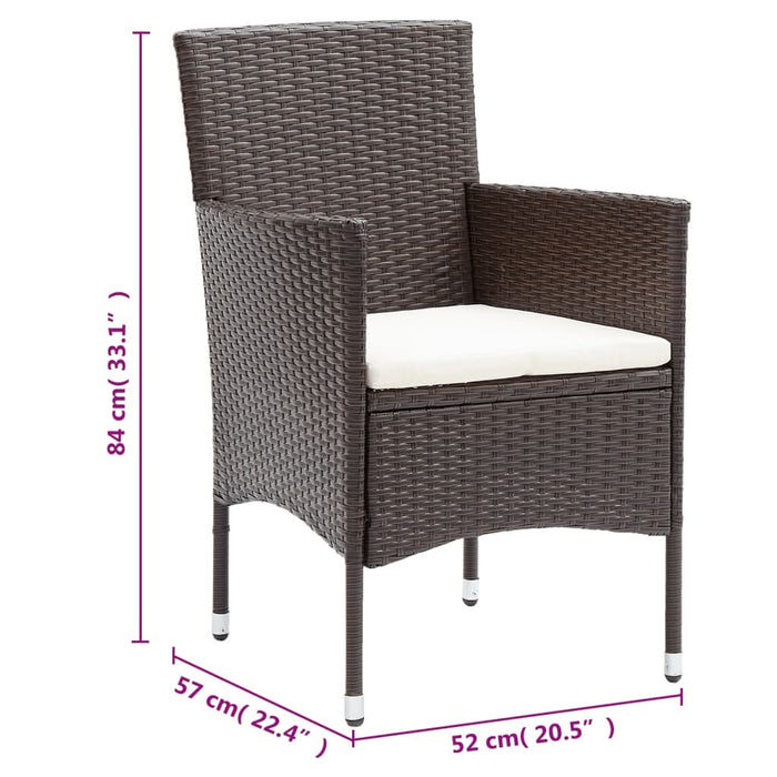 Set mobilier de grădină, 11 piese, maro, poliratan - WALTI WALTI