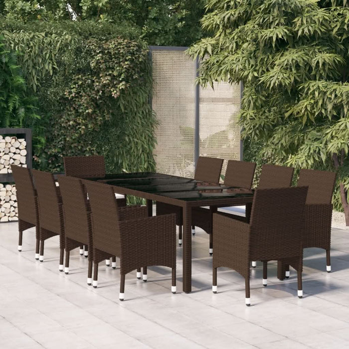 Set mobilier de grădină, 11 piese, maro, poliratan - WALTI WALTI
