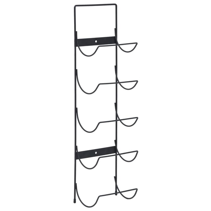 Suport sticle de vin montat pe perete, 5 sticle, negru, fier - WALTI WALTI