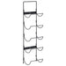 Suport sticle de vin montat pe perete, 5 sticle, negru, fier - WALTI WALTI