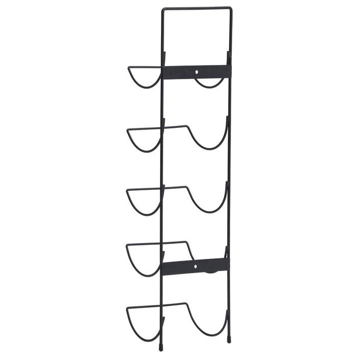 Suport sticle de vin montat pe perete, 5 sticle, negru, fier - WALTI WALTI