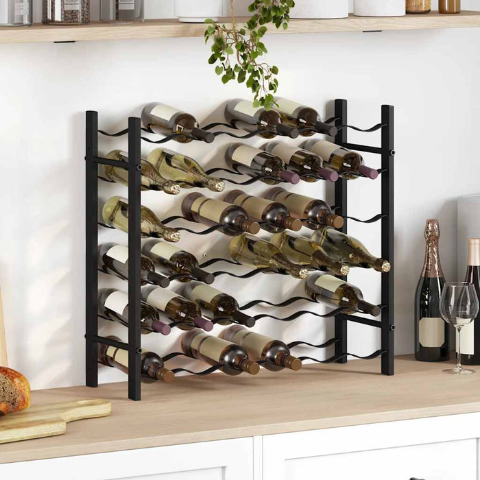Suport sticle de vin pentru 36 de sticle, negru, fier - WALTI WALTI