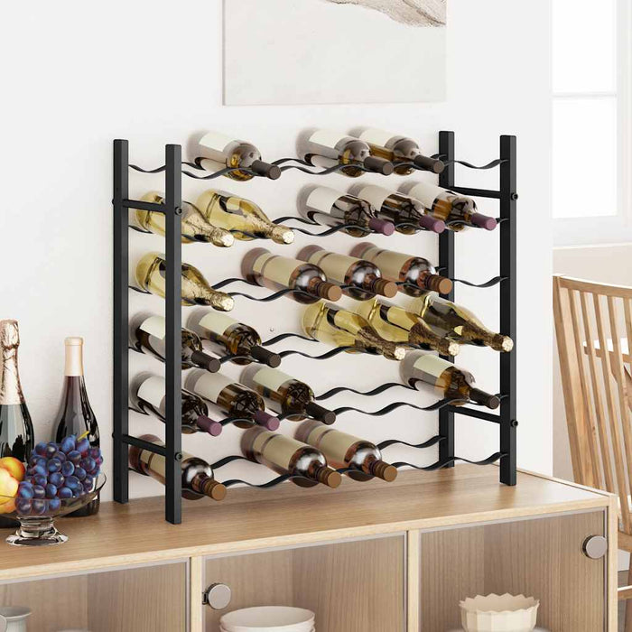 Suport sticle de vin pentru 36 de sticle, negru, fier - WALTI WALTI