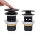 Ventil scurgere push, funcție de preaplin, negru 6,4x6,4x9,1 cm - WALTI WALTI