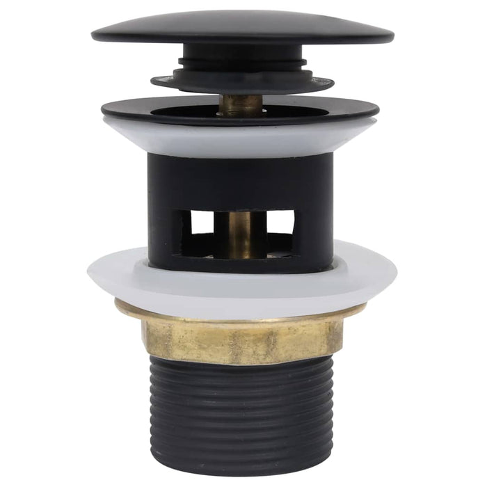 Ventil scurgere push, funcție de preaplin, negru 6,4x6,4x9,1 cm - WALTI WALTI