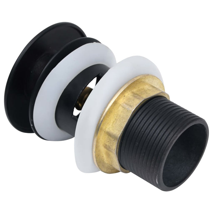 Ventil scurgere push, funcție de preaplin, negru 6,4x6,4x9,1 cm - WALTI WALTI
