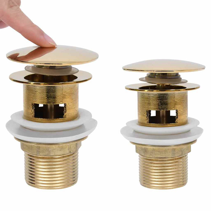 Ventil scurgere push, funcție de preaplin, auriu 6,4x6,4x9,1 cm - WALTI WALTI