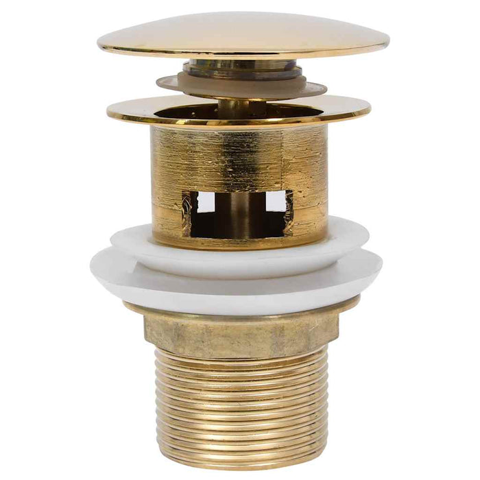 Ventil scurgere push, funcție de preaplin, auriu 6,4x6,4x9,1 cm - WALTI WALTI