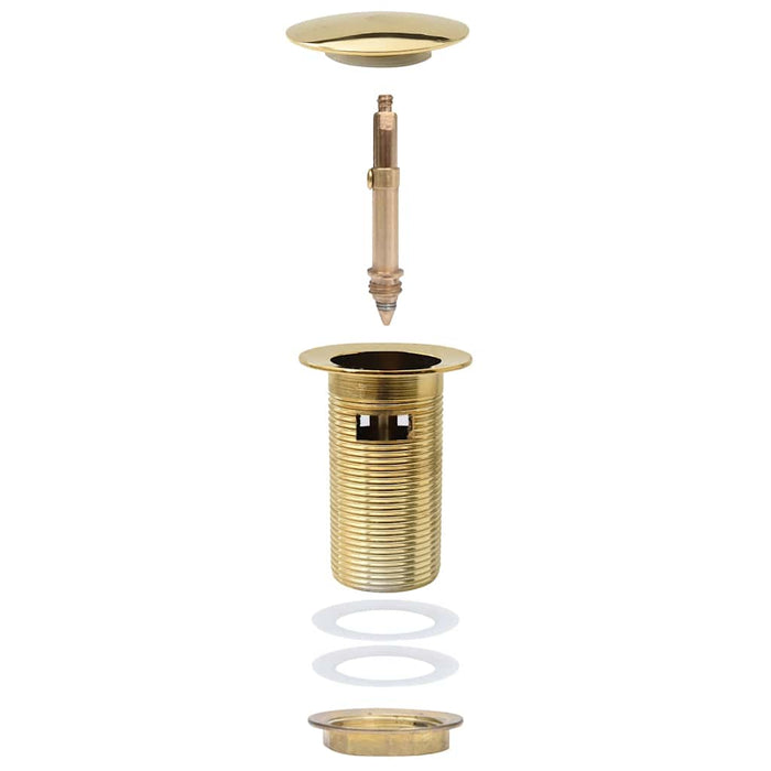 Ventil scurgere push, funcție de preaplin, auriu 6,4x6,4x9,1 cm - WALTI WALTI