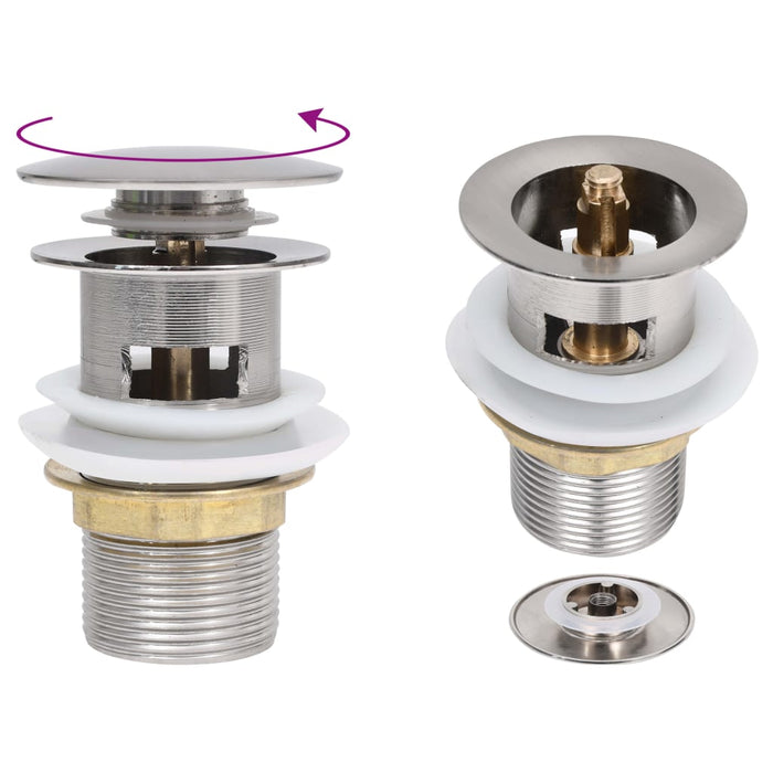 Ventil scurgere push funcție de preaplin argintiu 6,4x6,4x9,1cm - WALTI WALTI