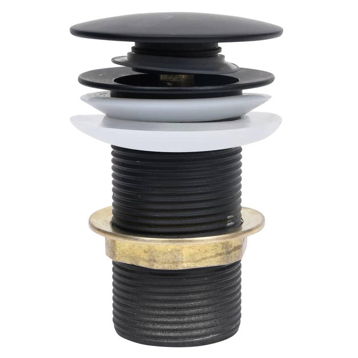 Ventil scurgere push, fără preaplin, negru 6,4x6,4x9,1 cm - WALTI WALTI