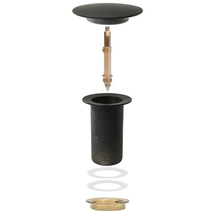 Ventil scurgere push, fără preaplin, negru 6,4x6,4x9,1 cm - WALTI WALTI