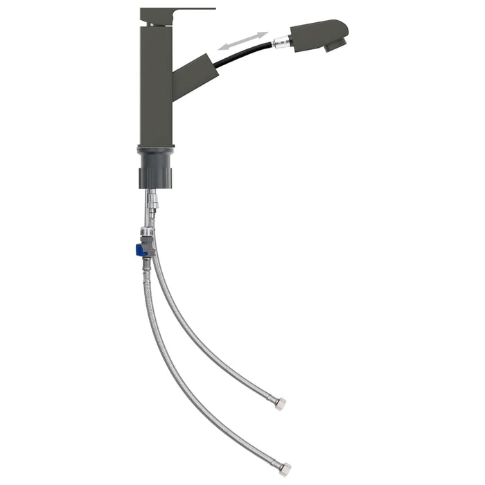 Robinet chiuvetă de baie retractabil, gri, 157x172 mm - WALTI WALTI
