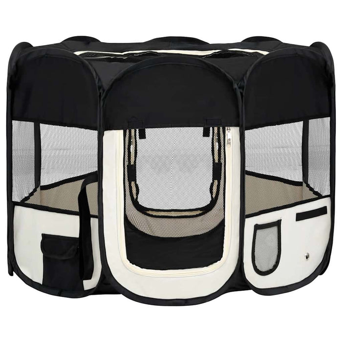 Țarc de câini pliabil cu sac de transport, negru, 90x90x58 cm - WALTI WALTI