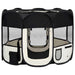 Țarc de câini pliabil cu sac de transport, negru, 90x90x58 cm - WALTI WALTI