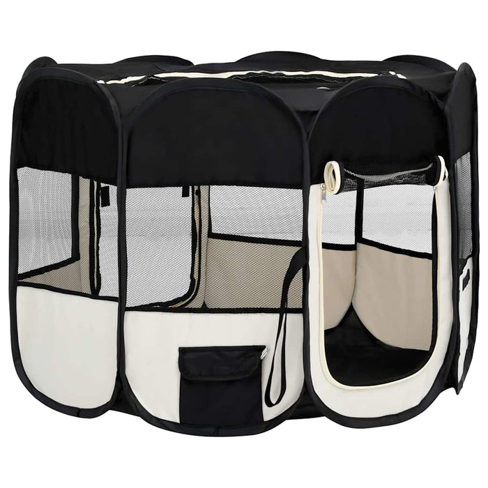 Țarc de câini pliabil cu sac de transport, negru, 90x90x58 cm - WALTI WALTI