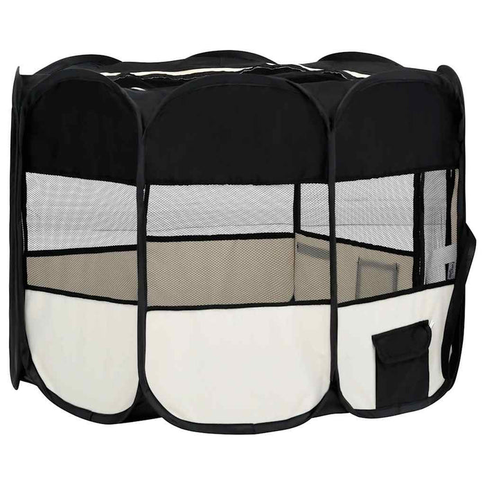 Țarc de câini pliabil cu sac de transport, negru, 90x90x58 cm - WALTI WALTI