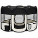 Țarc de câini pliabil cu sac de transport, negru, 110x110x58 cm - WALTI WALTI