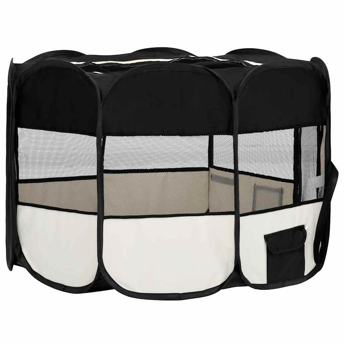 Țarc de câini pliabil cu sac de transport, negru, 125x125x61 cm - WALTI WALTI
