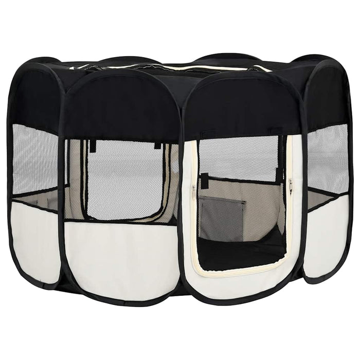 Țarc de câini pliabil cu sac de transport, negru, 125x125x61 cm - WALTI WALTI