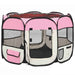 Țarc joacă pliabil câini cu sac de transport roz 90x90x58 cm - WALTI WALTI