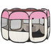 Țarc joacă pliabil câini cu sac de transport roz 90x90x58 cm - WALTI WALTI