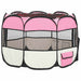 Țarc joacă pliabil câini cu sac de transport roz 90x90x58 cm - WALTI WALTI