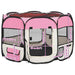 Țarc joacă pliabil câini cu sac de transport roz 90x90x58 cm - WALTI WALTI