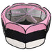 Țarc joacă pliabil câini cu sac de transport roz 90x90x58 cm - WALTI WALTI