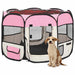 Țarc joacă pliabil câini cu sac de transport roz 90x90x58 cm - WALTI WALTI