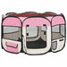 Țarc joacă pliabil câini cu sac de transport roz 110x110x58 cm - WALTI WALTI