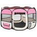 Țarc joacă pliabil câini cu sac de transport roz 110x110x58 cm - WALTI WALTI