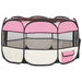 Țarc joacă pliabil câini cu sac de transport roz 110x110x58 cm - WALTI WALTI